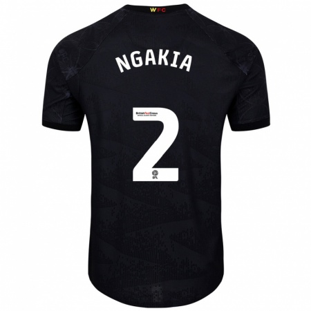 Kandiny Mujer Camiseta Jeremy Ngakia #2 Negro Blanco 2ª Equipación 2024/25 La Camisa Chile