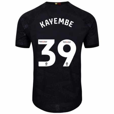 Kandiny Mujer Camiseta Edo Kayembe #39 Negro Blanco 2ª Equipación 2024/25 La Camisa Chile