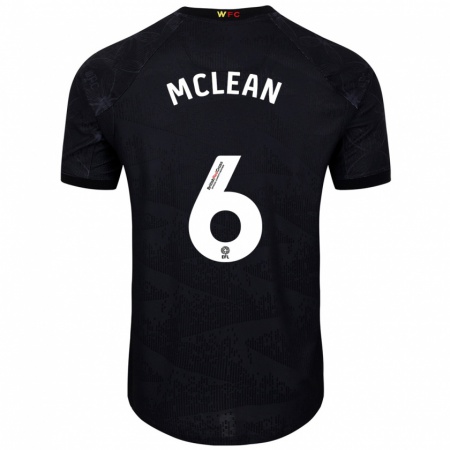 Kandiny Mujer Camiseta Sophie Mclean #6 Negro Blanco 2ª Equipación 2024/25 La Camisa Chile