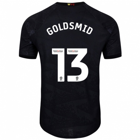 Kandiny Mujer Camiseta Jacqui Goldsmid #13 Negro Blanco 2ª Equipación 2024/25 La Camisa Chile