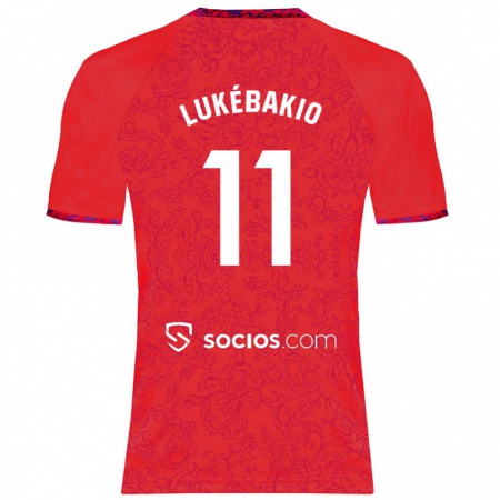 Kandiny Mujer Camiseta Dodi Lukébakio #11 Rojo 2ª Equipación 2024/25 La Camisa Chile