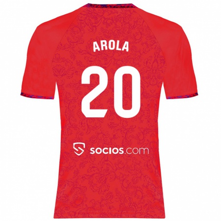 Kandiny Mujer Camiseta Arola Aparicio Gili #20 Rojo 2ª Equipación 2024/25 La Camisa Chile