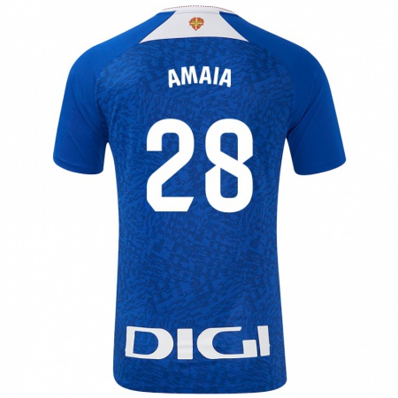 Kandiny Mujer Camiseta Amaia Martinez De La Peña #28 Azul Real 2ª Equipación 2024/25 La Camisa Chile