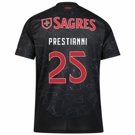 Kandiny Mujer Camiseta Gianluca Prestianni #25 Negro Rojo 2ª Equipación 2024/25 La Camisa Chile