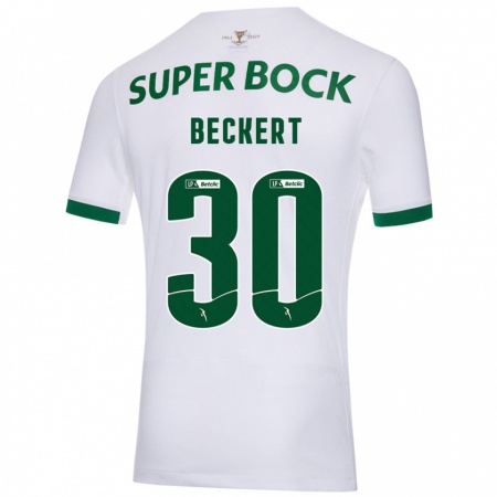 Kandiny Mujer Camiseta Carolina Beckert #30 Blanco Verde 2ª Equipación 2024/25 La Camisa Chile