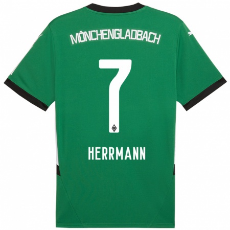 Kandiny Mujer Camiseta Patrick Herrmann #7 Verde Blanco 2ª Equipación 2024/25 La Camisa Chile