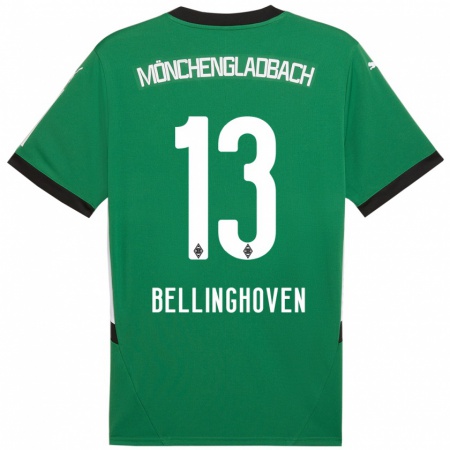 Kandiny Mujer Camiseta Christina Bellinghoven #13 Verde Blanco 2ª Equipación 2024/25 La Camisa Chile