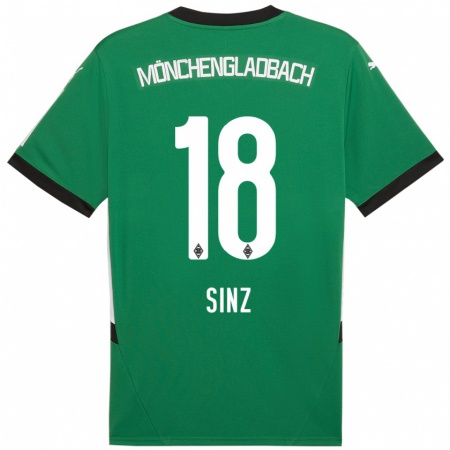 Kandiny Mujer Camiseta Michelle Sinz #18 Verde Blanco 2ª Equipación 2024/25 La Camisa Chile