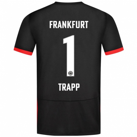 Kandiny Mujer Camiseta Kevin Trapp #1 Negro 2ª Equipación 2024/25 La Camisa Chile