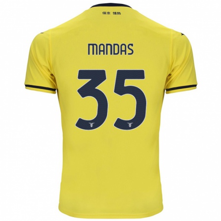 Kandiny Mujer Camiseta Christos Mandas #35 Amarillo 2ª Equipación 2024/25 La Camisa Chile