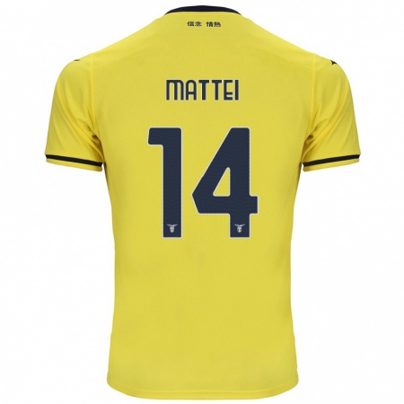 Kandiny Mujer Camiseta Sarah Mattei #14 Amarillo 2ª Equipación 2024/25 La Camisa Chile