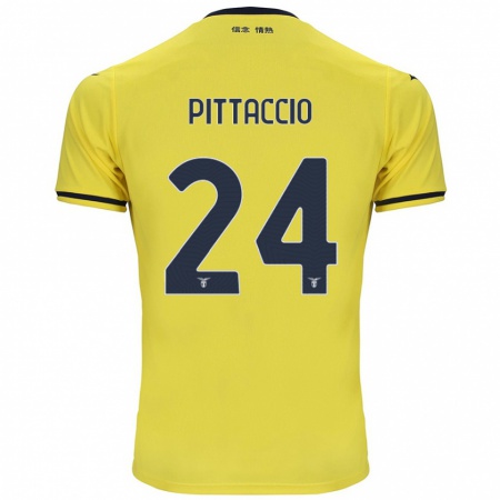 Kandiny Mujer Camiseta Francesca Pittaccio #24 Amarillo 2ª Equipación 2024/25 La Camisa Chile