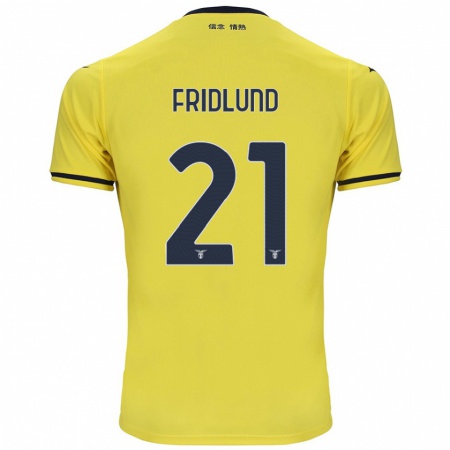 Kandiny Mujer Camiseta Johanne Fridlund #21 Amarillo 2ª Equipación 2024/25 La Camisa Chile