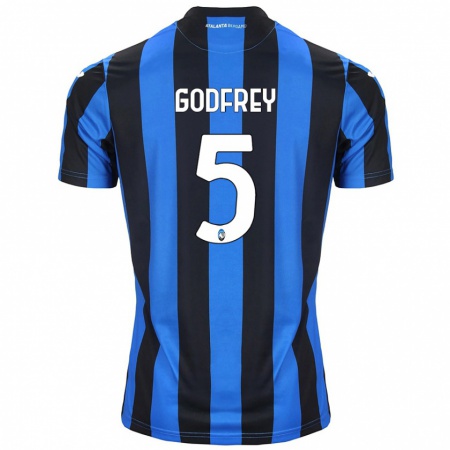 Kandiny Niño Camiseta Ben Godfrey #5 Azul Negro 1ª Equipación 2024/25 La Camisa Chile