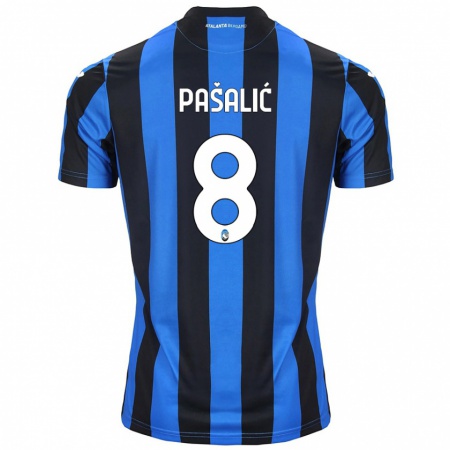 Kandiny Niño Camiseta Mario Pasalic #8 Azul Negro 1ª Equipación 2024/25 La Camisa Chile