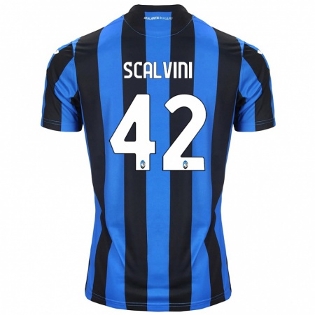 Kandiny Niño Camiseta Giorgio Scalvini #42 Azul Negro 1ª Equipación 2024/25 La Camisa Chile