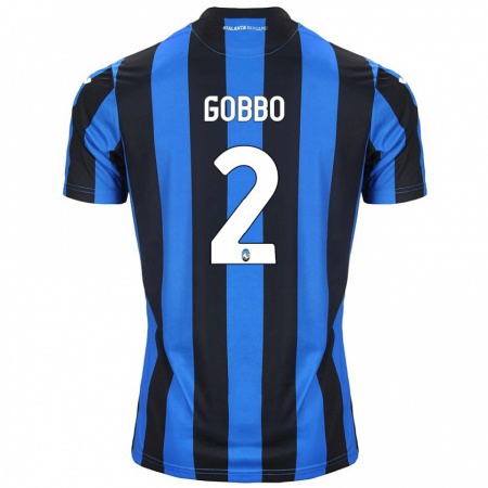 Kandiny Niño Camiseta Luca Gobbo #2 Azul Negro 1ª Equipación 2024/25 La Camisa Chile