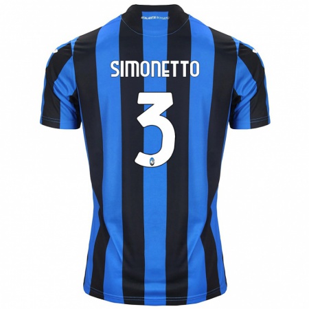 Kandiny Niño Camiseta Federico Simonetto #3 Azul Negro 1ª Equipación 2024/25 La Camisa Chile