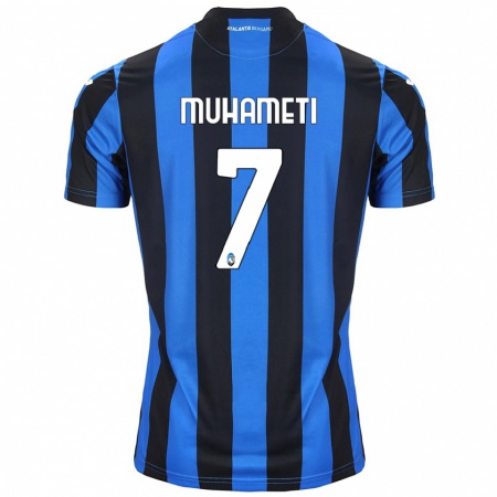 Kandiny Niño Camiseta Endri Muhameti #7 Azul Negro 1ª Equipación 2024/25 La Camisa Chile