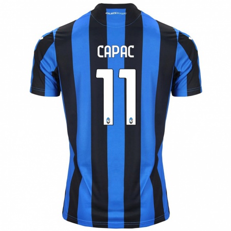 Kandiny Niño Camiseta Alexandru Capac #11 Azul Negro 1ª Equipación 2024/25 La Camisa Chile