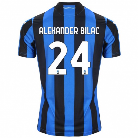 Kandiny Niño Camiseta Max Alexander Bilac #24 Azul Negro 1ª Equipación 2024/25 La Camisa Chile