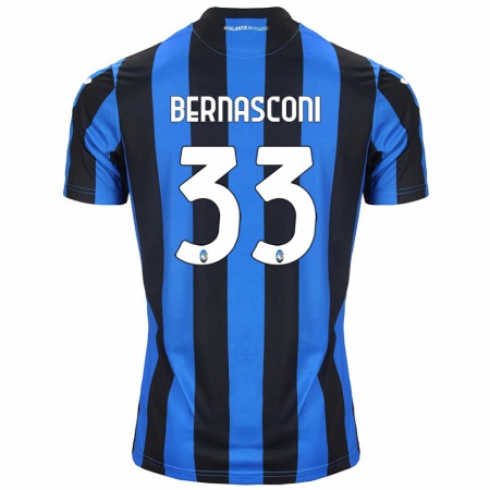 Kandiny Niño Camiseta Lorenzo Bernasconi #33 Azul Negro 1ª Equipación 2024/25 La Camisa Chile