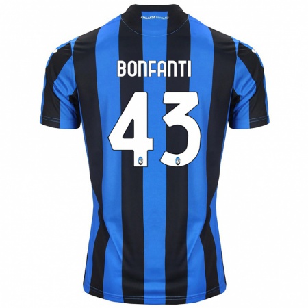 Kandiny Niño Camiseta Giovanni Bonfanti #43 Azul Negro 1ª Equipación 2024/25 La Camisa Chile