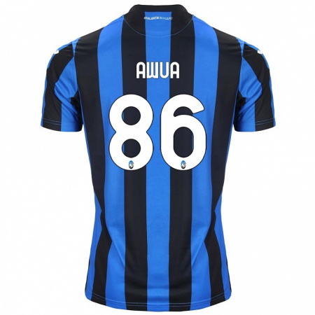 Kandiny Niño Camiseta Theophilus Awua #86 Azul Negro 1ª Equipación 2024/25 La Camisa Chile