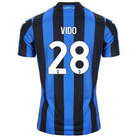 Kandiny Niño Camiseta Luca Vido #28 Azul Negro 1ª Equipación 2024/25 La Camisa Chile