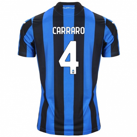 Kandiny Niño Camiseta Marco Carraro #4 Azul Negro 1ª Equipación 2024/25 La Camisa Chile