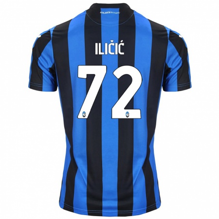 Kandiny Niño Camiseta Josip Ilicic #72 Azul Negro 1ª Equipación 2024/25 La Camisa Chile