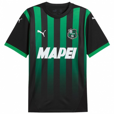 Kandiny Niño Camiseta Cecilia Prugna #17 Negro Verde Oscuro 1ª Equipación 2024/25 La Camisa Chile