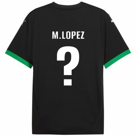 Kandiny Niño Camiseta Maxime López #0 Negro Verde Oscuro 1ª Equipación 2024/25 La Camisa Chile