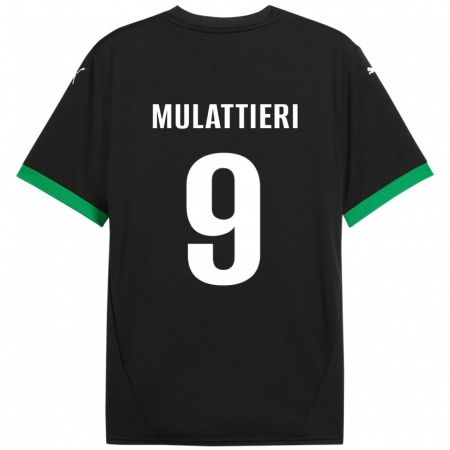 Kandiny Niño Camiseta Samuele Mulattieri #9 Negro Verde Oscuro 1ª Equipación 2024/25 La Camisa Chile