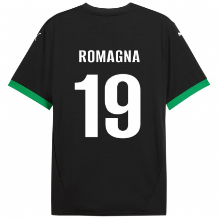 Kandiny Niño Camiseta Filippo Romagna #19 Negro Verde Oscuro 1ª Equipación 2024/25 La Camisa Chile