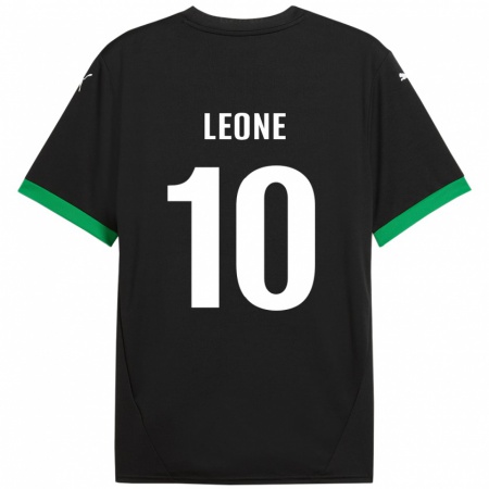 Kandiny Niño Camiseta Kevin Leone #10 Negro Verde Oscuro 1ª Equipación 2024/25 La Camisa Chile