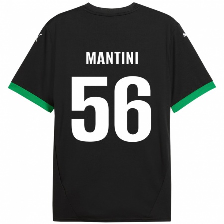 Kandiny Niño Camiseta Raffaele Mantini #56 Negro Verde Oscuro 1ª Equipación 2024/25 La Camisa Chile