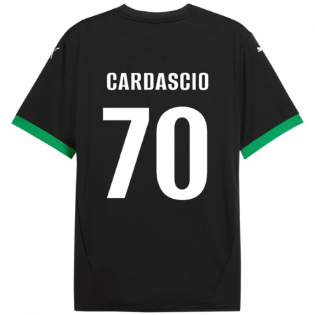 Kandiny Niño Camiseta Alessandro Cardascio #70 Negro Verde Oscuro 1ª Equipación 2024/25 La Camisa Chile