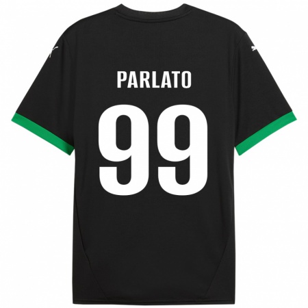 Kandiny Niño Camiseta Claudio Parlato #99 Negro Verde Oscuro 1ª Equipación 2024/25 La Camisa Chile