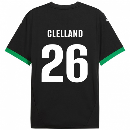 Kandiny Niño Camiseta Lana Clelland #26 Negro Verde Oscuro 1ª Equipación 2024/25 La Camisa Chile