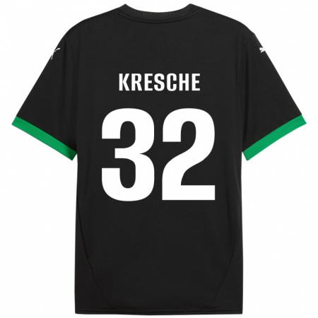 Kandiny Niño Camiseta Isabella Kresche #32 Negro Verde Oscuro 1ª Equipación 2024/25 La Camisa Chile