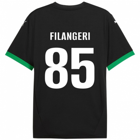 Kandiny Niño Camiseta Maria Luisa Filangeri #85 Negro Verde Oscuro 1ª Equipación 2024/25 La Camisa Chile