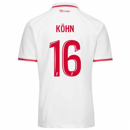 Kandiny Niño Camiseta Philipp Köhn #16 Blanco Rojo 1ª Equipación 2024/25 La Camisa Chile