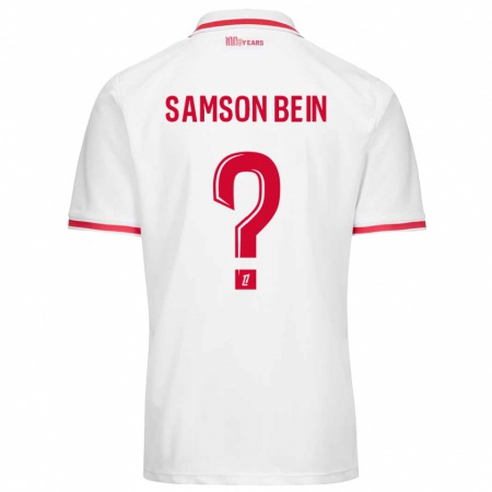 Kandiny Niño Camiseta Sirak Samson Bein #0 Blanco Rojo 1ª Equipación 2024/25 La Camisa Chile