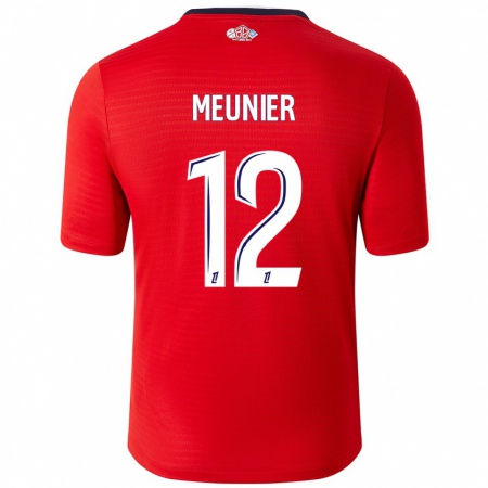 Kandiny Niño Camiseta Thomas Meunier #12 Rojo Blanco 1ª Equipación 2024/25 La Camisa Chile