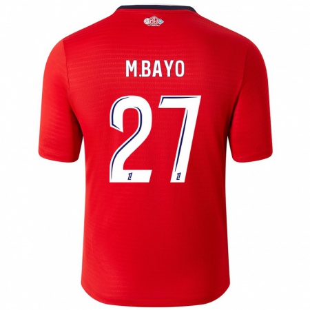 Kandiny Niño Camiseta Mohamed Bayo #27 Rojo Blanco 1ª Equipación 2024/25 La Camisa Chile