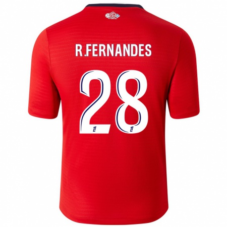 Kandiny Niño Camiseta Rafael Fernandes #28 Rojo Blanco 1ª Equipación 2024/25 La Camisa Chile