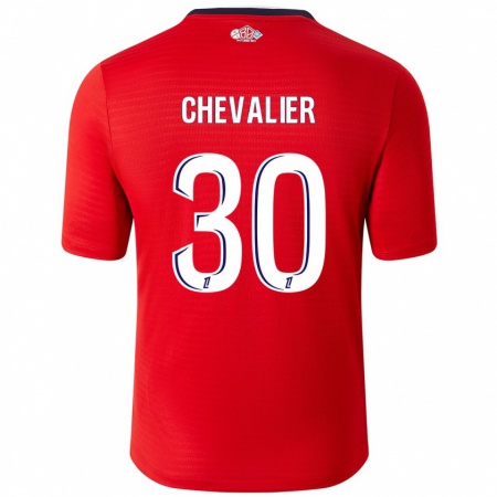 Kandiny Niño Camiseta Lucas Chevalier #30 Rojo Blanco 1ª Equipación 2024/25 La Camisa Chile