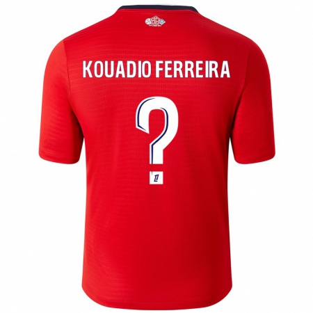 Kandiny Niño Camiseta Wilfrid Kouadio Ferreira #0 Rojo Blanco 1ª Equipación 2024/25 La Camisa Chile