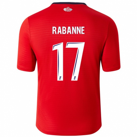 Kandiny Niño Camiseta Julie Rabanne #17 Rojo Blanco 1ª Equipación 2024/25 La Camisa Chile